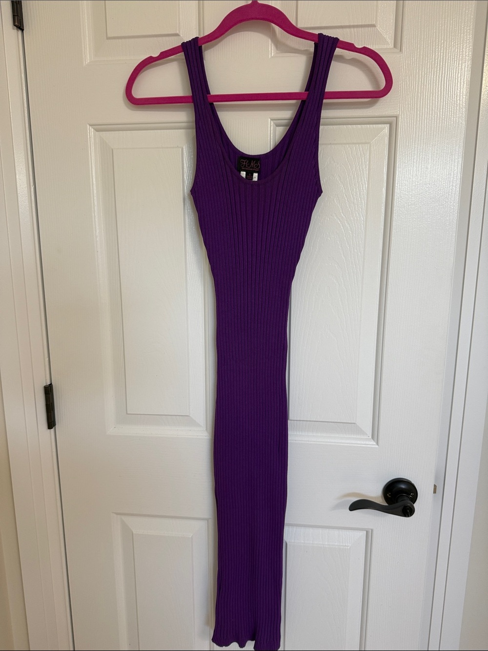 Hot Miami Styles Purple Ribbed Tank Maxi Dress